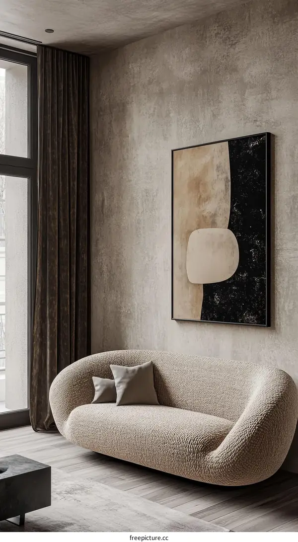 Modern Living Room with Abstract Art