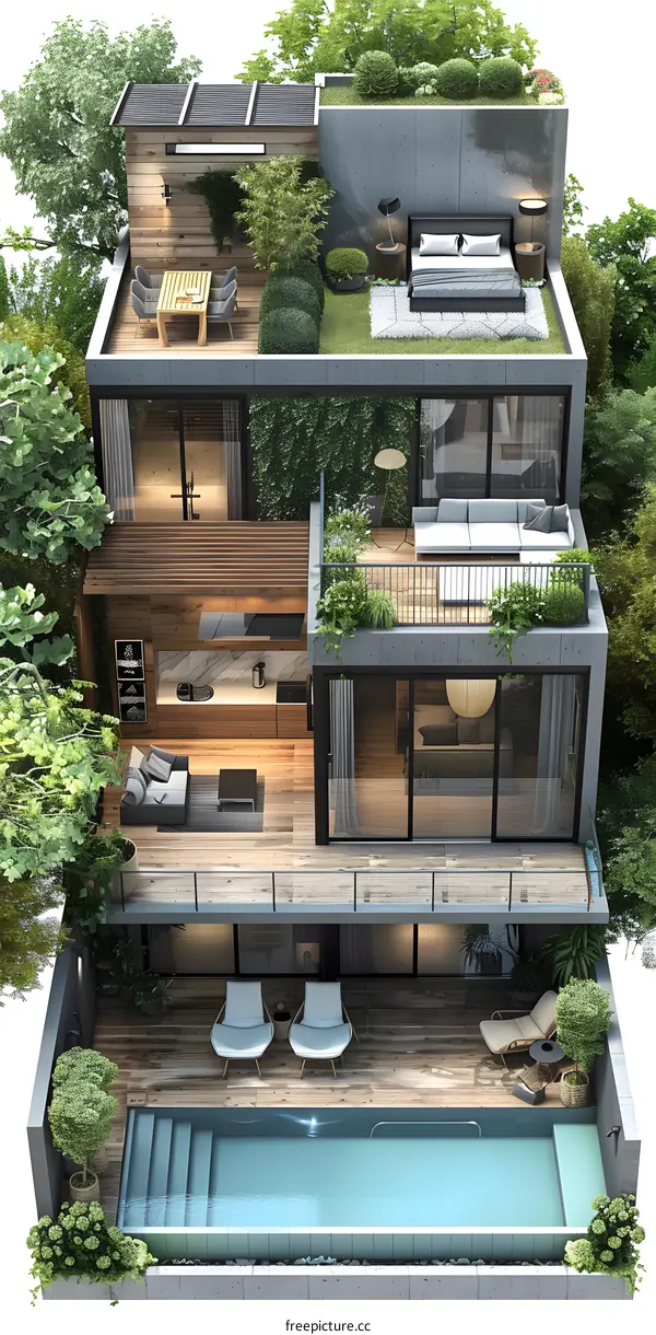 A Modern House with Pool