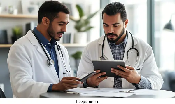 Two Doctors Discussing Patient Case Study