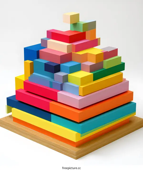Colorful Abstract Geometric Sculpture