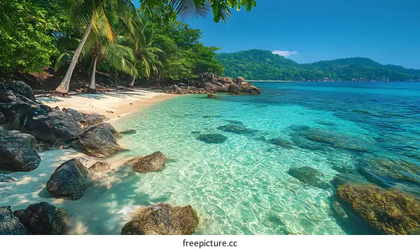 Tropical Beach Paradise with Crystal Clear Waters