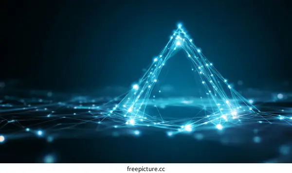 Abstract Network Pyramid Technology Illustration