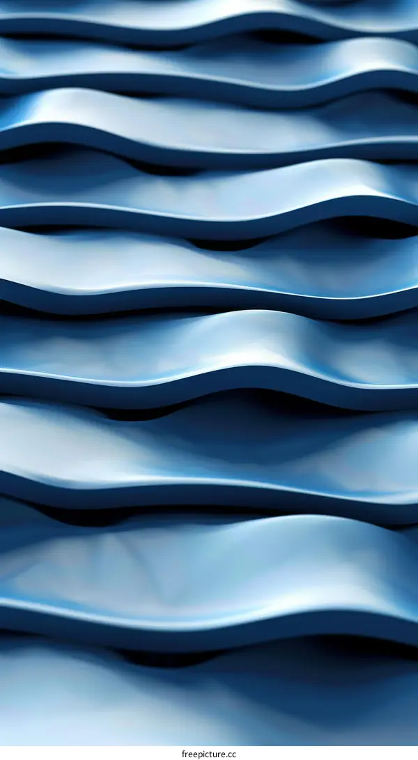 Blue Wavy Background with 3D Effect