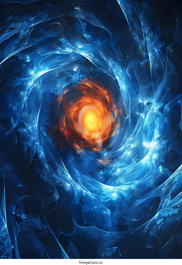 Abstract Blue and Orange Swirl