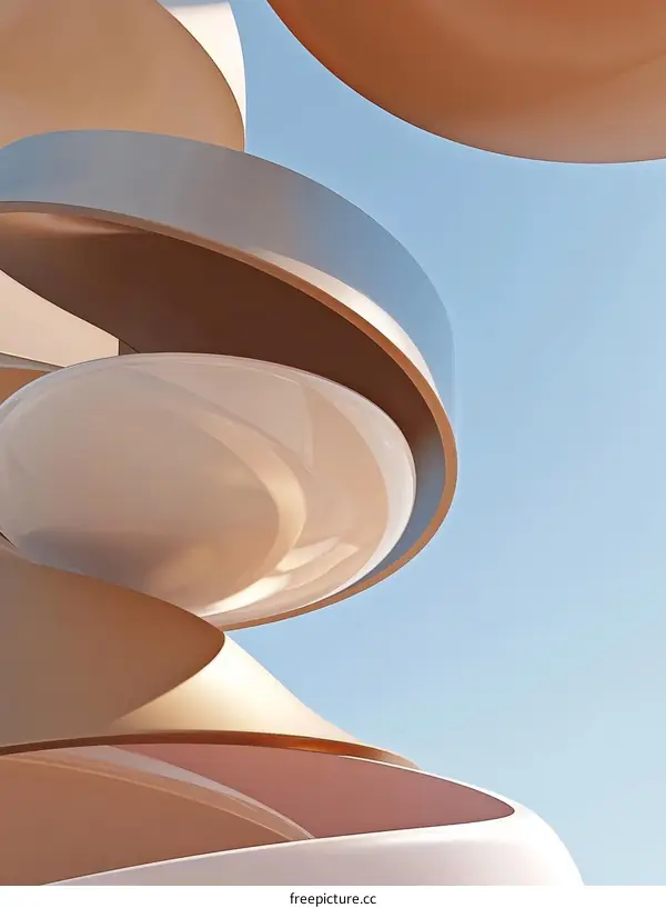 Abstract Architectural Design with Curves and Colors