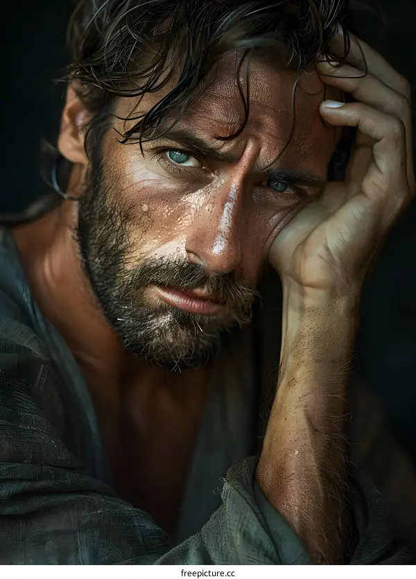 Portrait of a Bearded Man with Blue Eyes