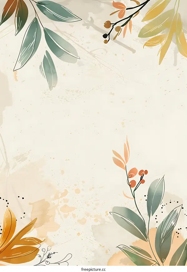 Abstract Floral Watercolor Background