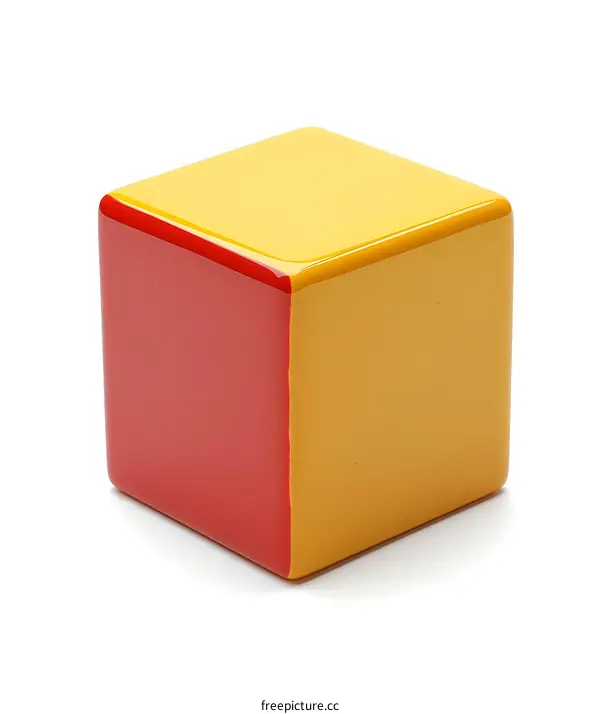 red and yellow cube