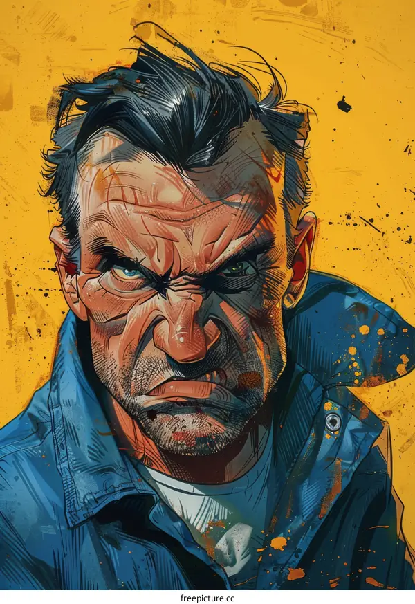 A digital painting of a mans face.