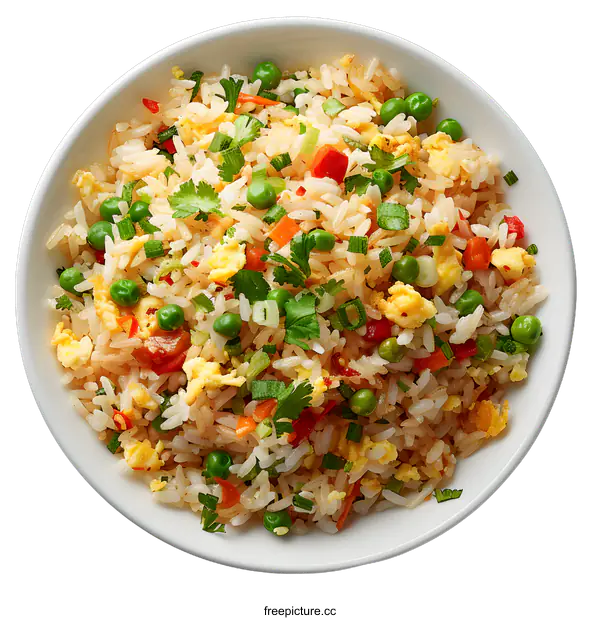[Transparent Background PNG]fried rice with vegetables