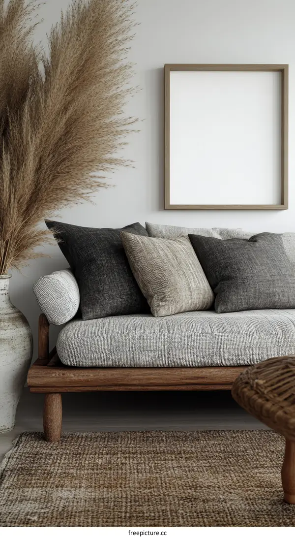 Modern Boho Living Room Mockup