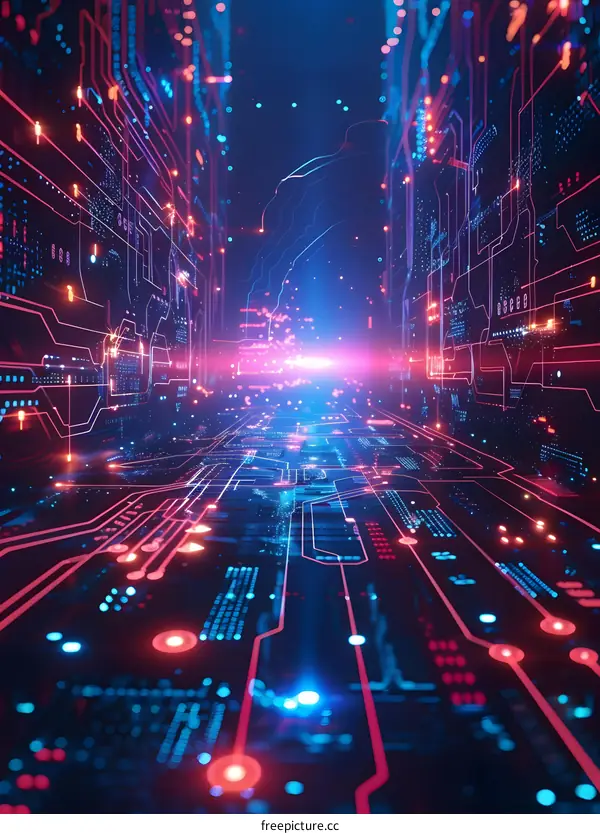 Abstract Futuristic Technology Background With Circuit Board