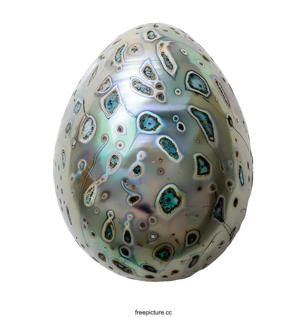[Transparent Background PNG]Paua Shell Egg on White Background