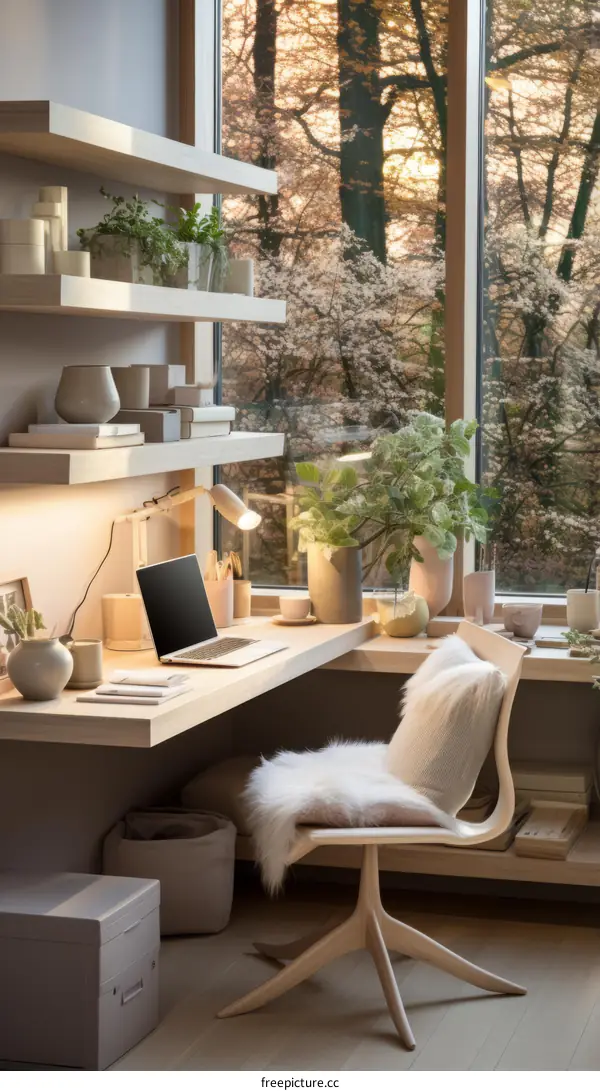 A Cozy Home Office Surrounded by Nature
