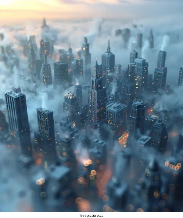 Cityscape with skyscrapers