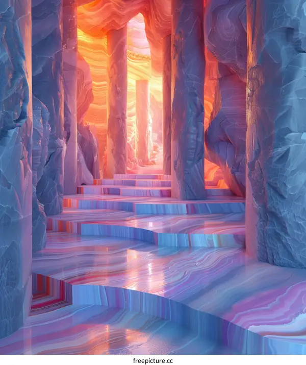 Surreal Futuristic Temple 3D Render