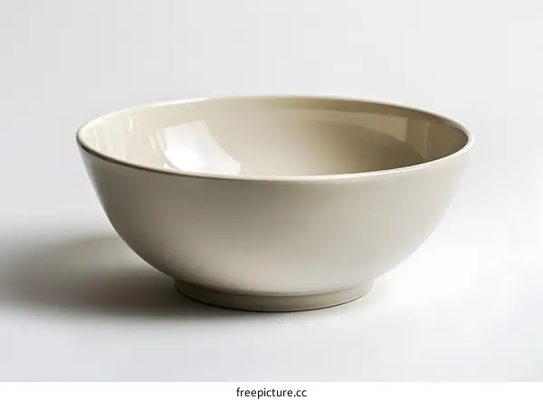 beige ceramic bowl on white background