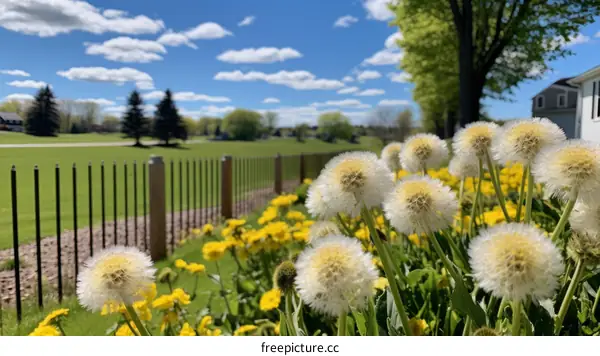 Dandelions in the backyard