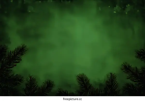 Dark Green Christmas Background with Fir Branches
