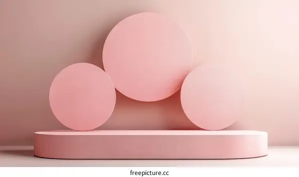 Abstract Pink Geometric Display Podium