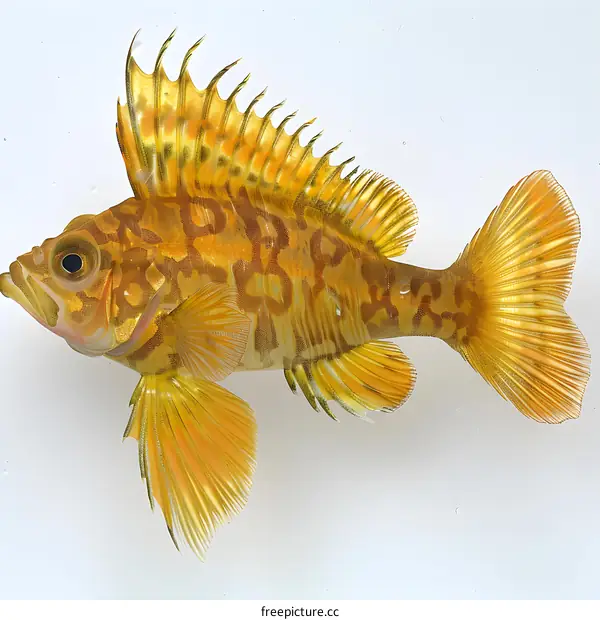 Yellow and Orange Fish on White Background