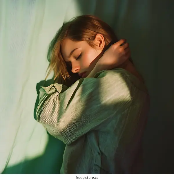 A Caucasian Woman in a Soft Light