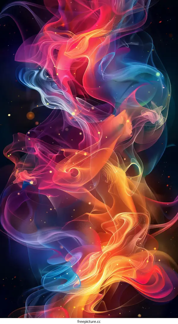 Abstract Colorful Flames