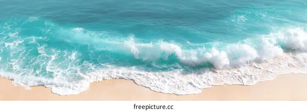 Stunning Turquoise Waves Crashing on Sandy Beach