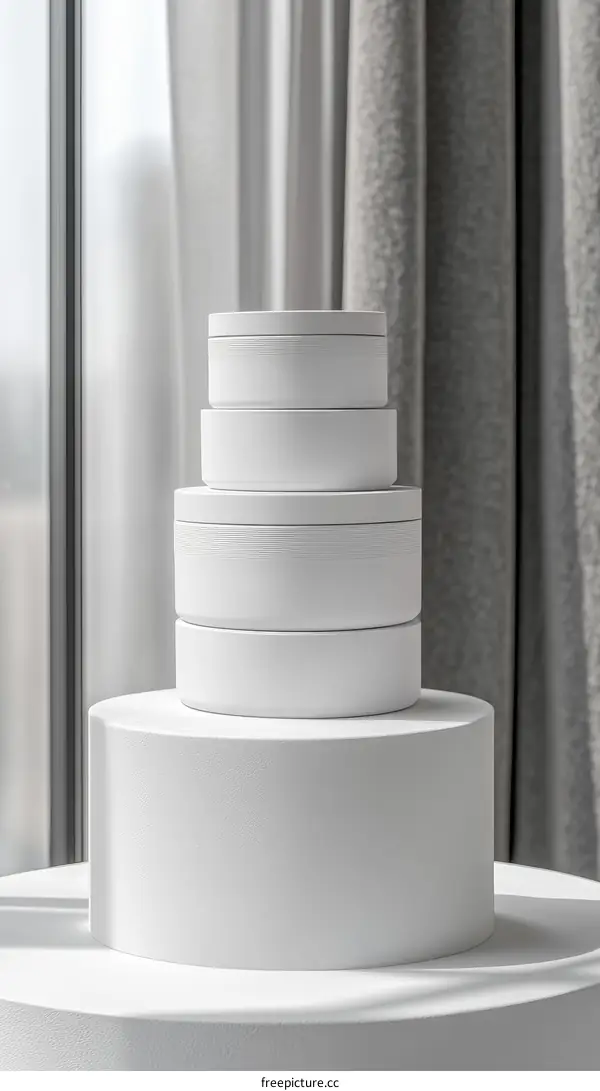 White Cosmetic Product Display Mockup