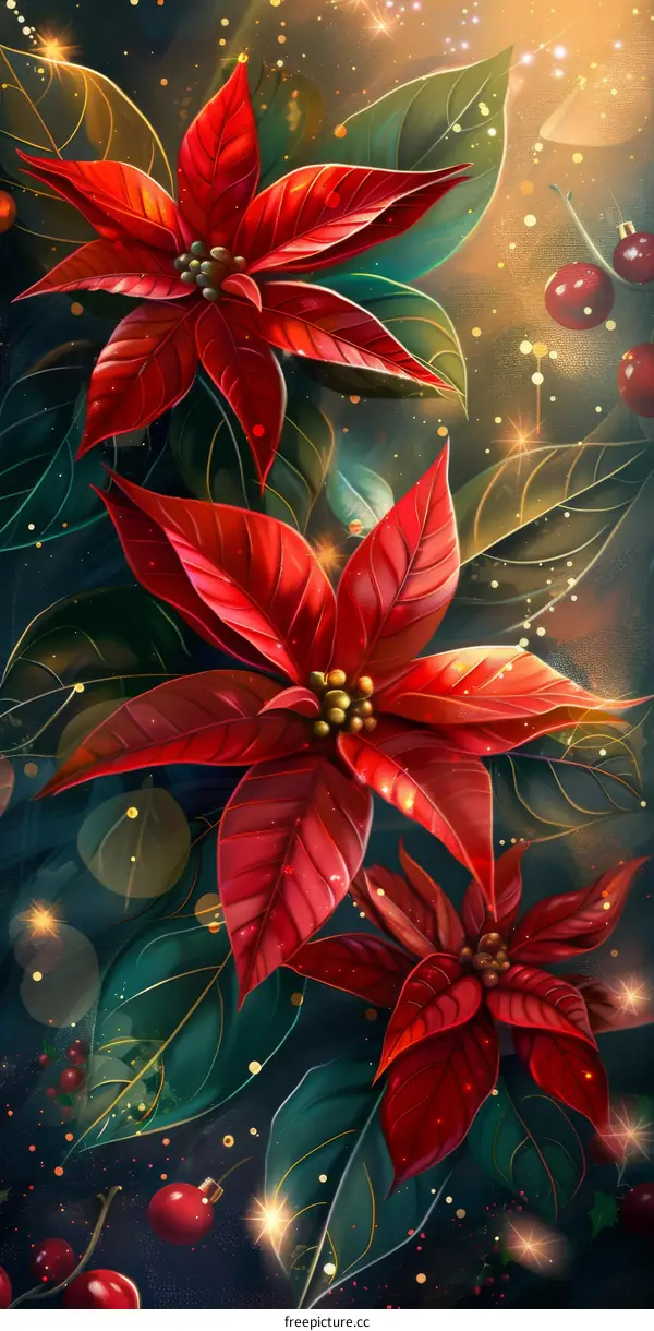 Red Poinsettia Flower for Christmas