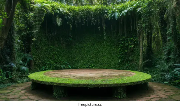 Tranquil Green Garden Stage Area