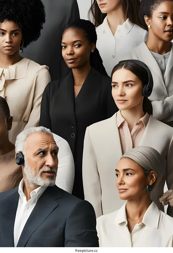 Group of Diverse People Wearing Headphones Listening to Music