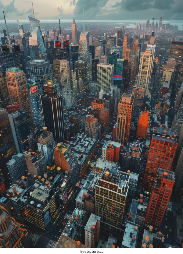 Aerial View of New York City Skyline
