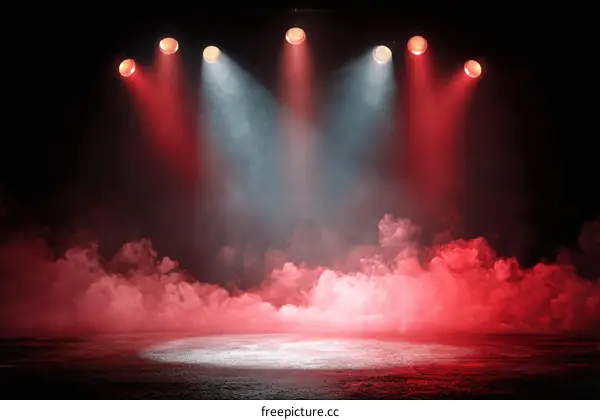 Red and White Stage Lighting Illustration
