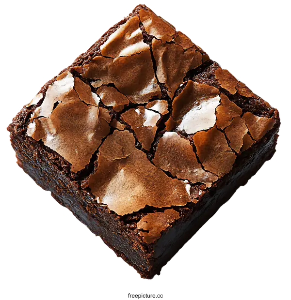 [Transparent Background PNG]Close up of a decadent brownie