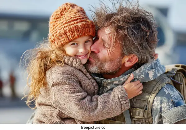 Father and Daughter Embrace Affectionate Moment