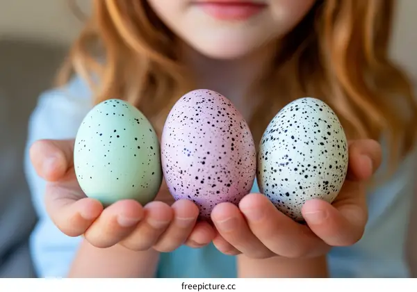 Child Holding Easter Eggs