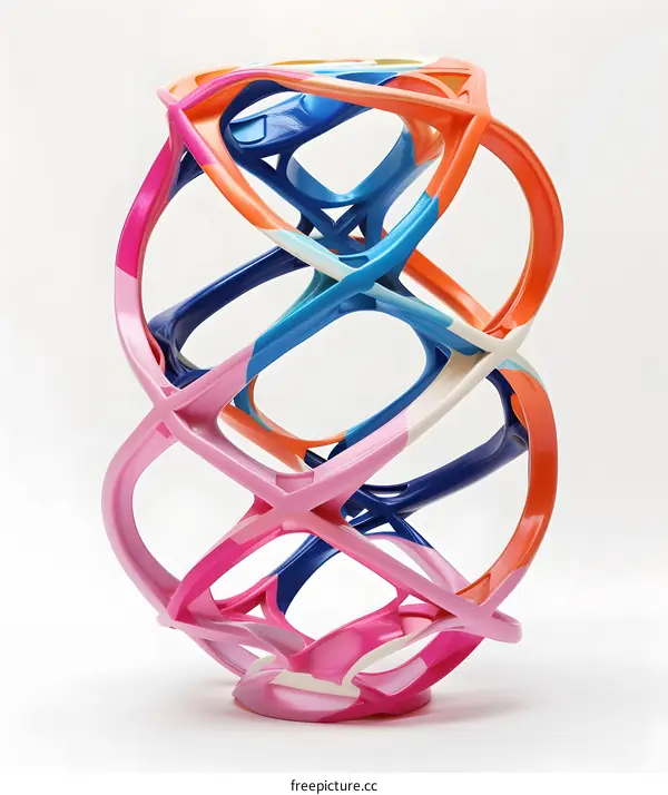 Abstract Colorful Interlocking Sculpture