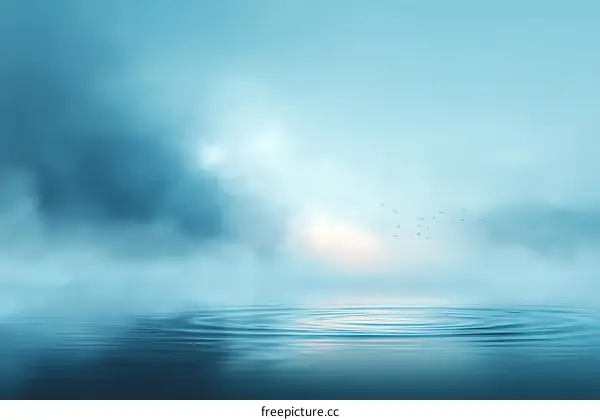 Misty Sunrise Over Calm Water