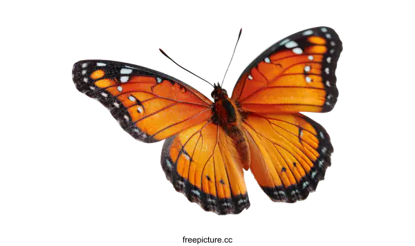[Transparent Background PNG]Beautiful Orange Butterfly with Detailed Wings