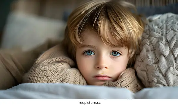 Portrait of a cute blonde boy