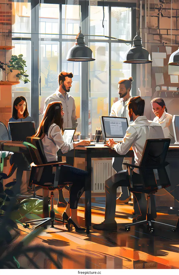 Team Meeting in a Modern Office