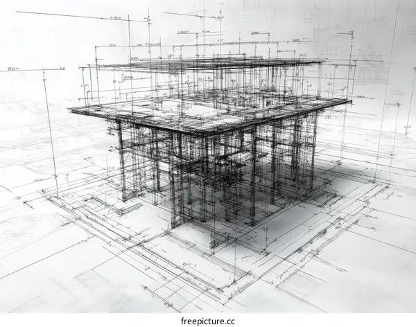 Architectural Blueprint Design of a Modern Building