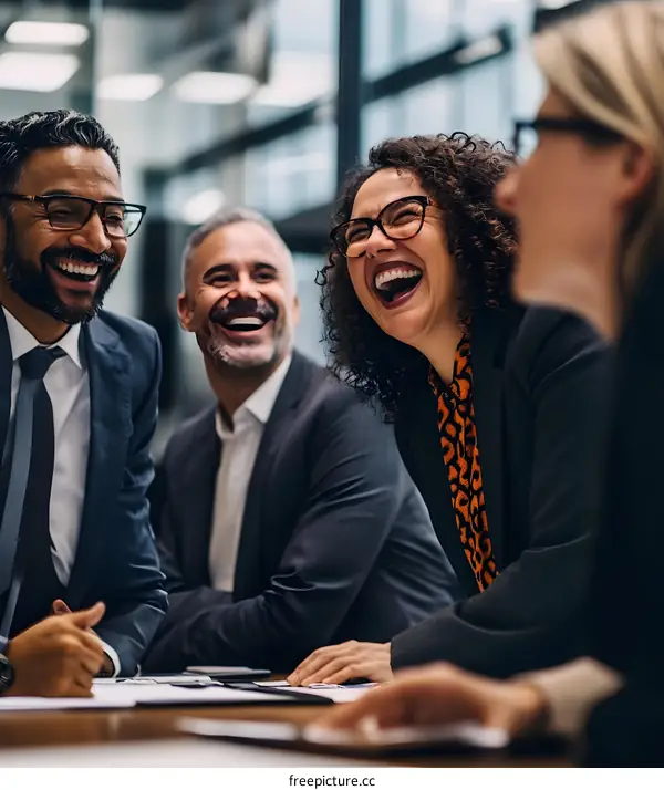 Happy Business Team Meeting In Office