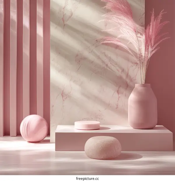 Pink Podium and Pampas Grass