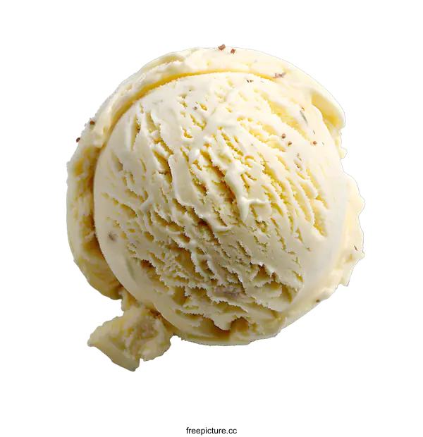 [Transparent Background PNG]A scoop of vanilla ice cream