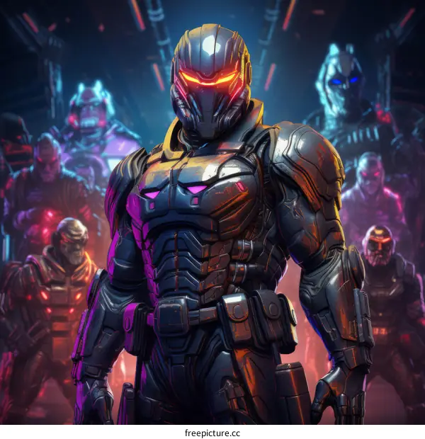 futuristic soldiers in armor