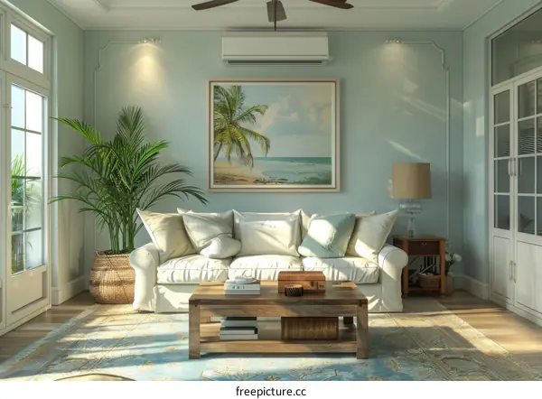 Bright and Airy Mediterranean Living Room