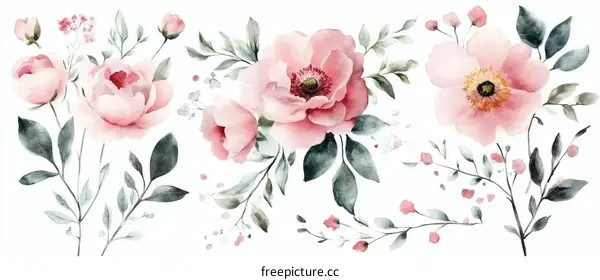 Watercolor Floral Arrangement Design