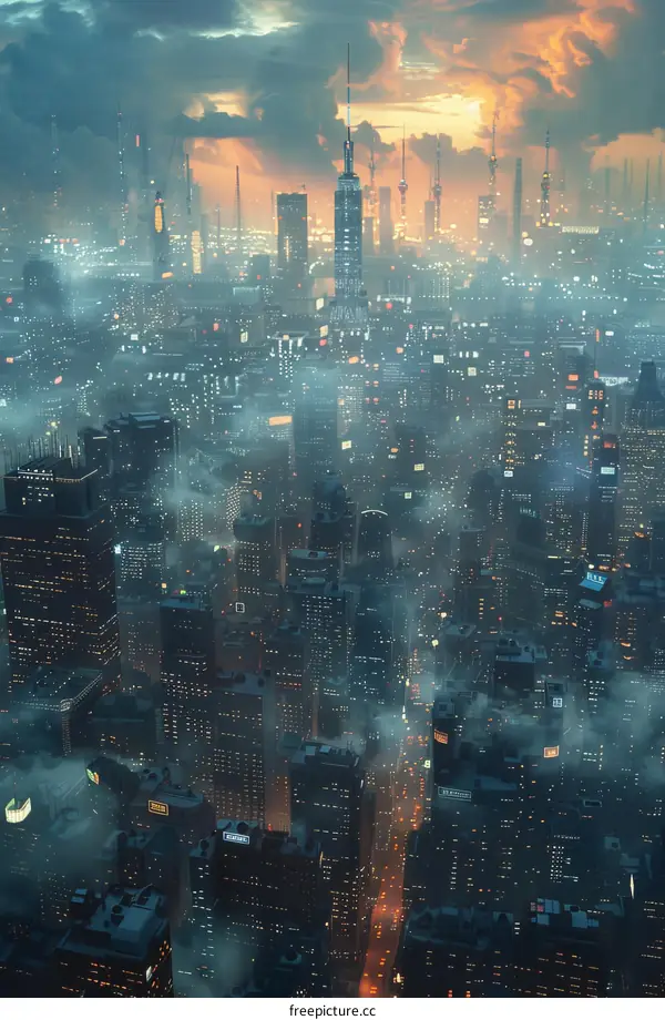 Futuristic Cityscape at Night